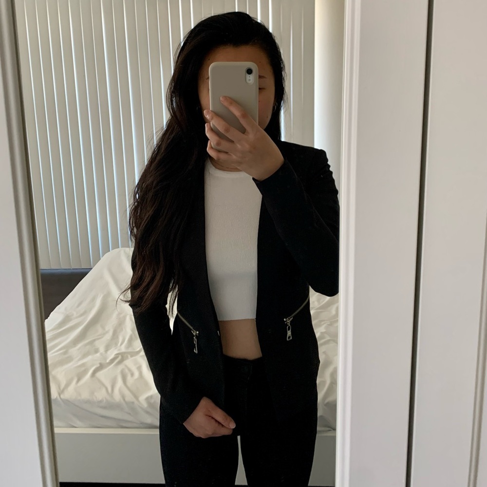 Bar III Zip-Pocket Blazer Jacket